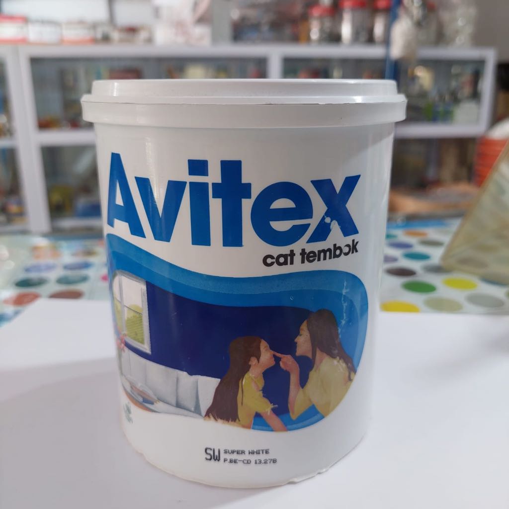 Jual Avitex Cat Tembok Kiloan Warna Super White uk 1 kg Shopee Indonesia