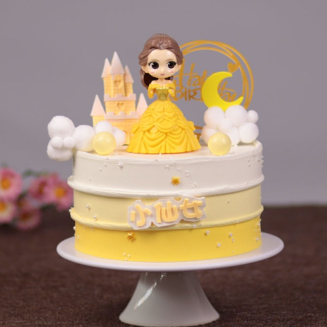 Jual Topper Cake Princess Belle Kuning/ Hiasan dan Dekorasi Kue Ulang ...
