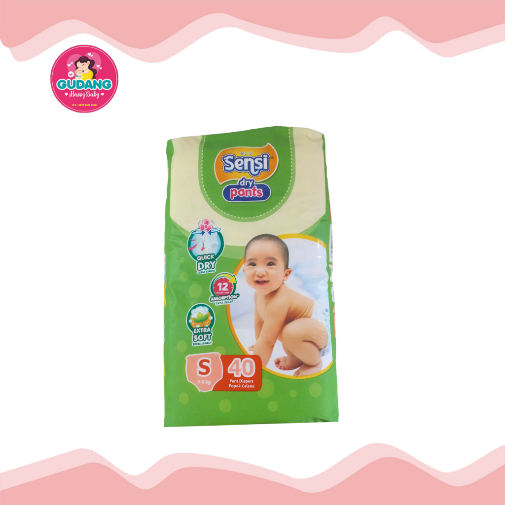 Jual Sensi Dry Pants Popok Bayi Sekali Pakai S40, M34, L30, XL24