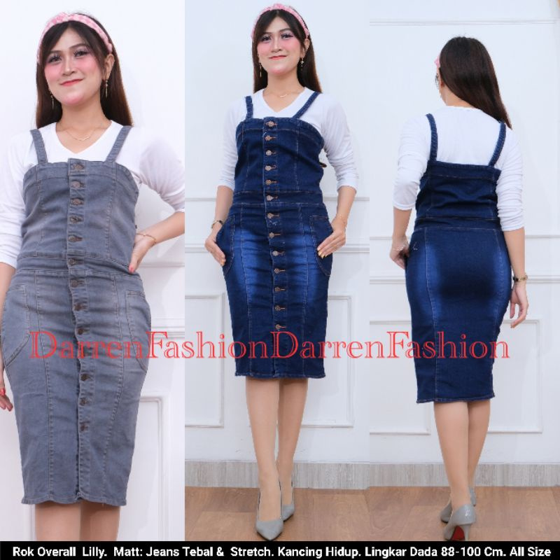 Jual Overall Rok Lilly Jeans Tebal Dan Stretch | Shopee Indonesia