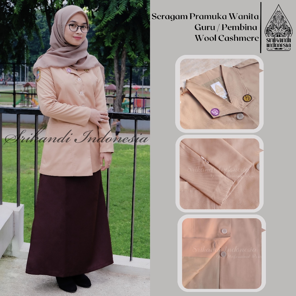 Jual Seragam Atasan Setelan Guru Pembina Pramuka Wanita Wool Cashmere Premium Quality Shopee