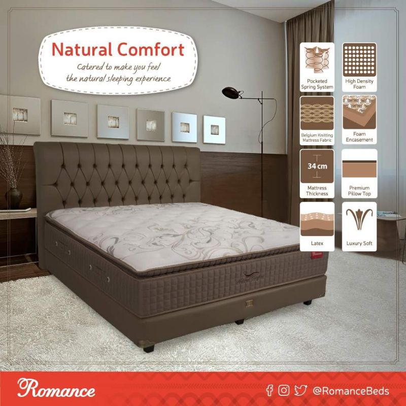 Jual SPRING BED MEWAH SPRING BED NATURAL COMFORT SPRING BED ROMANCE ORI ...