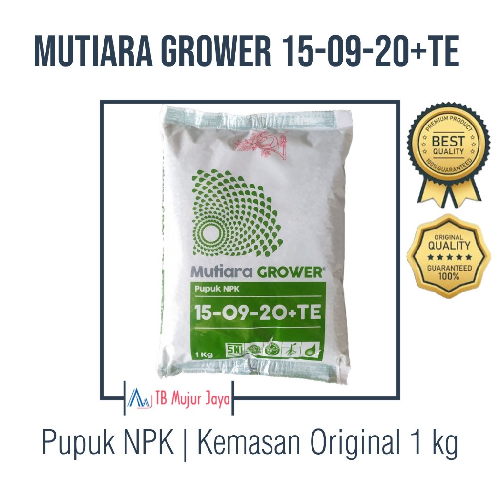 Jual Pupuk NPK MUTIARA GROWER 15-09-20+TE Kemasan Original Pabrik 1 Kg ...