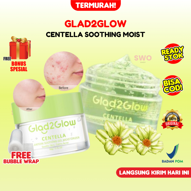 Jual Glad2Glow Centella Allantoin Soothing Moisturizer Gel Skin Repair ...
