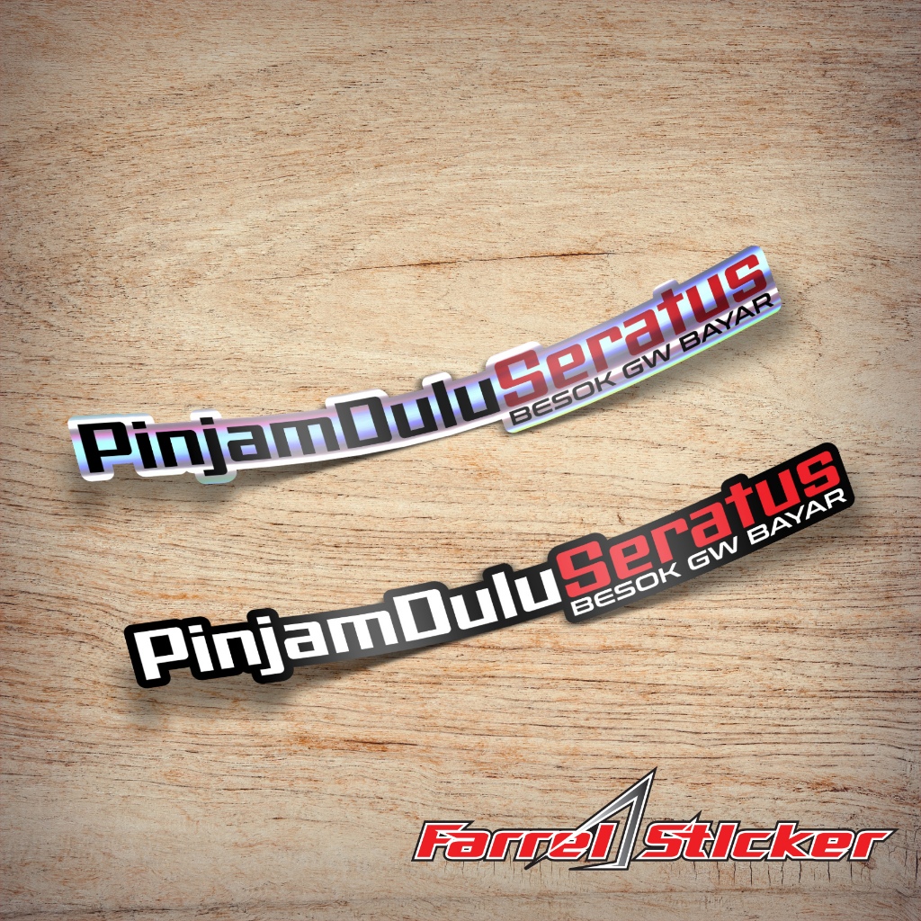 Jual STICKER PINJAM DULU SERATUS stiker pinjam dulu 100 12cm | Shopee ...