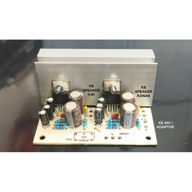 Jual Rangkaian Kit Stereo Power Amplifier TDA2030 Atau TDA2050 Single