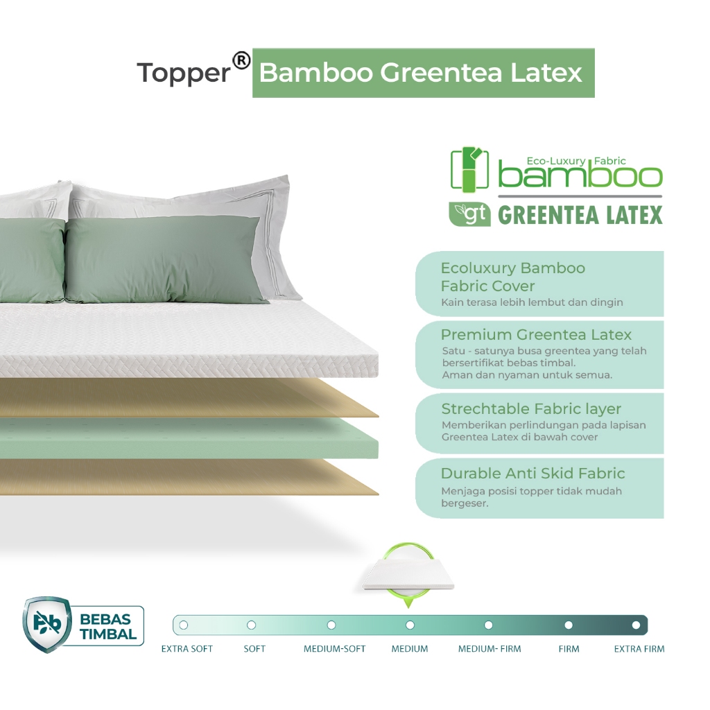 Product image Topper Bamboo Greentea Latex Quantum 3