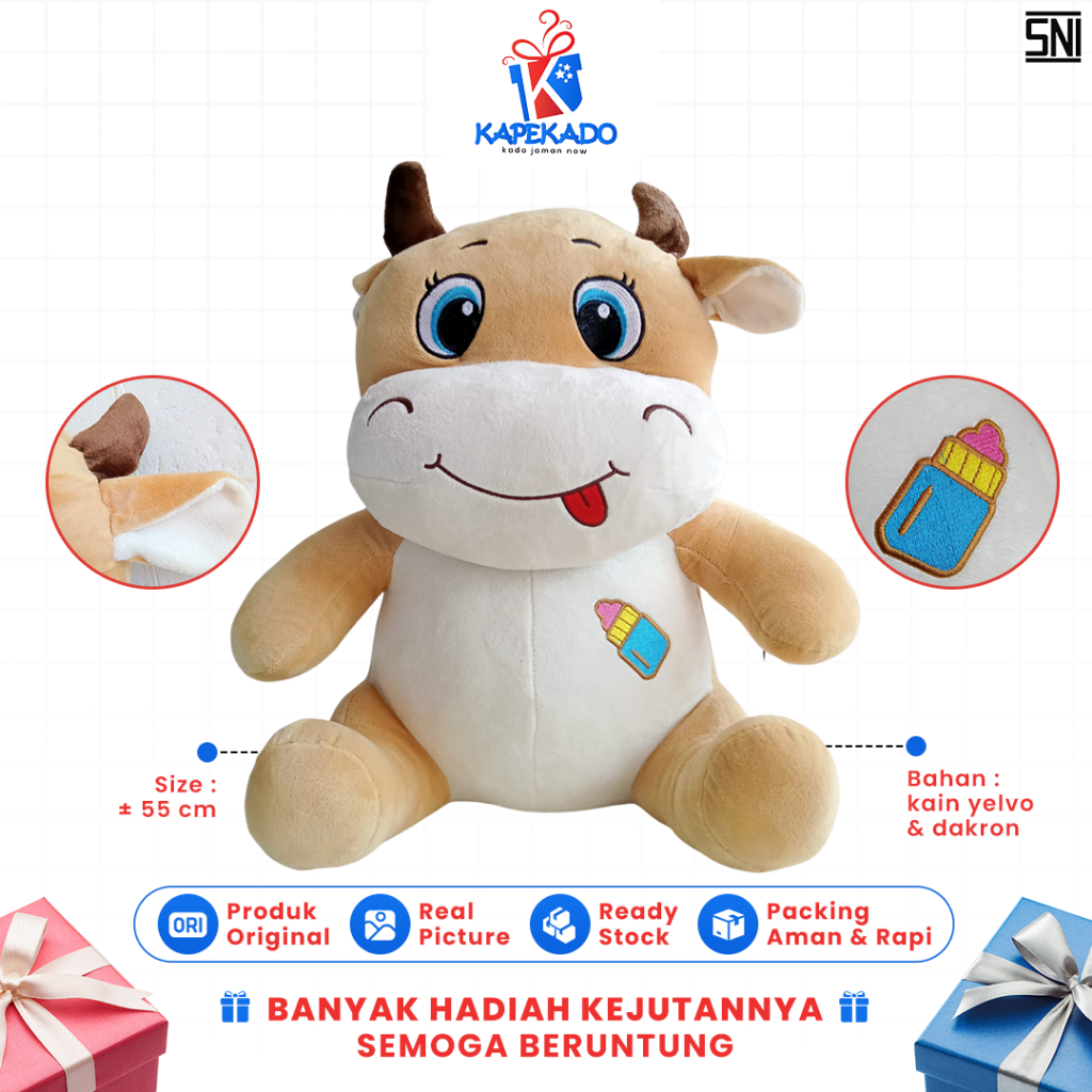 Jual Boneka Sapi Dot Ukuran Sedang Bentuk Hewan Hadiah Kado Gift Lucu ...