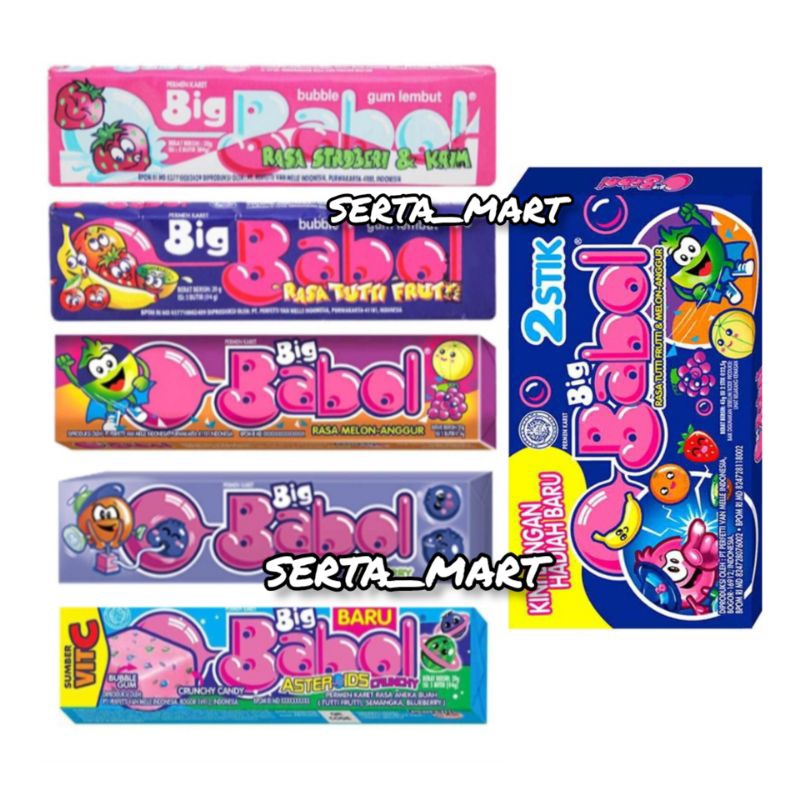 Jual Big Babol Permen Karet Stick 20gr Strawberry Blueberry