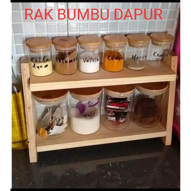 Jual Rak Bumbu Dapur Kayu Shopee Indonesia