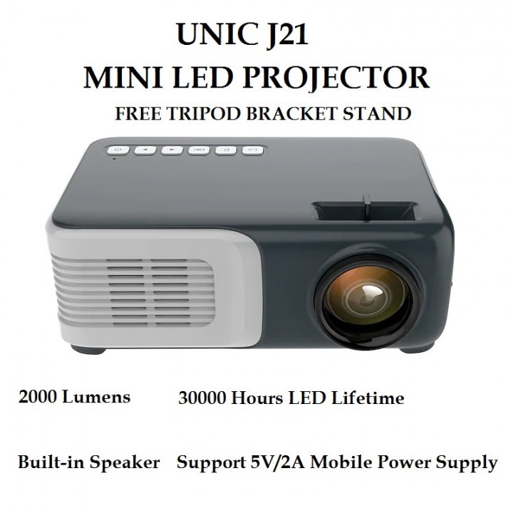 Jual UNIC J21 - Proyektor LED Mini 2000 Lumens - Support Resolusi 1080P ...