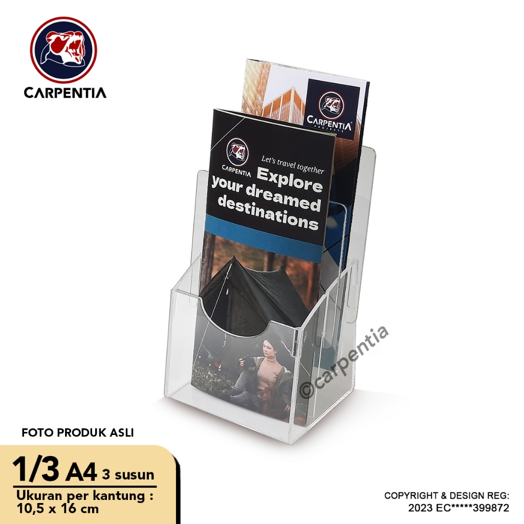 Jual Carpentia Akrilik Display Brosur 2 Tingkat [uk 1/3 A4 - A6] Flyer ...