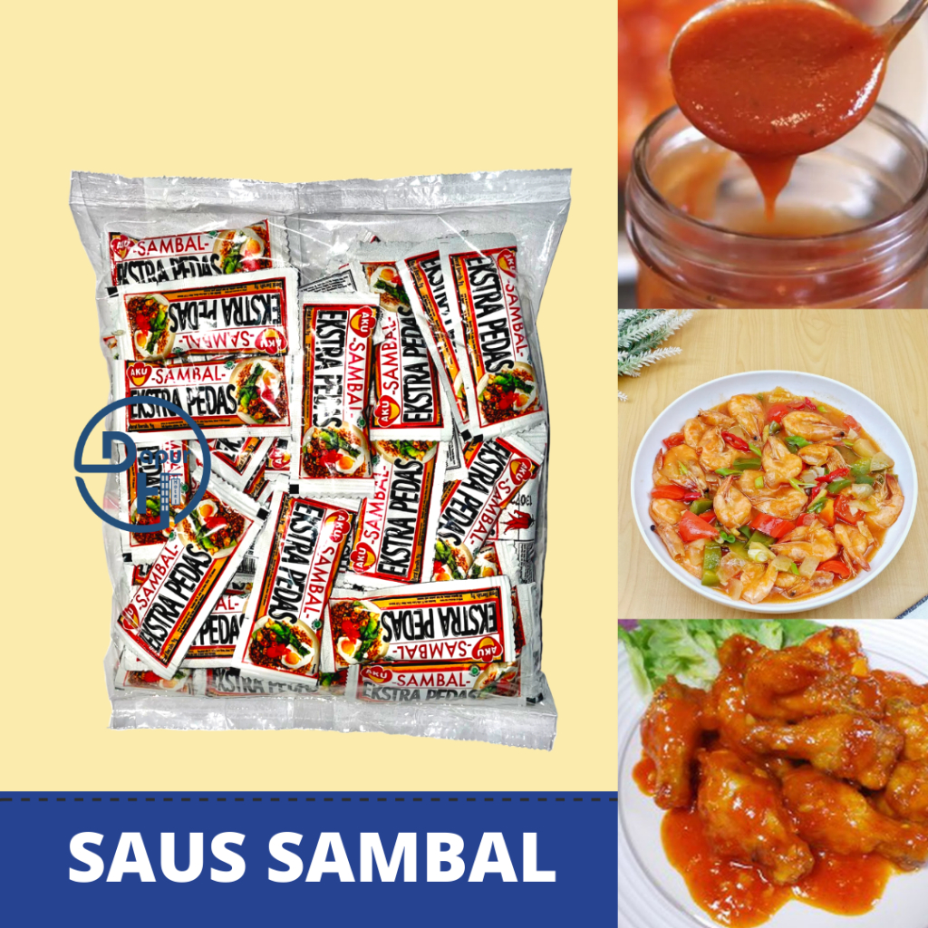 Jual AKU FOOD Chili Sauce Saus Sambal Sachet 9 g Halal /50 Pcs Saos ...