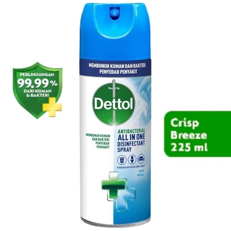 Jual Dettol Disinfectant Spray Crisp Breeze 225Ml / 225 Ml Shopee