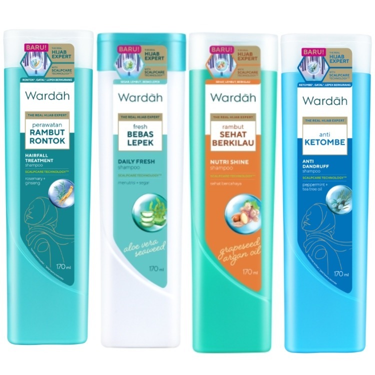 Wardah Shampoo 170 m Anti Dandruff Hairfall Nutri Shine Daily Fresh