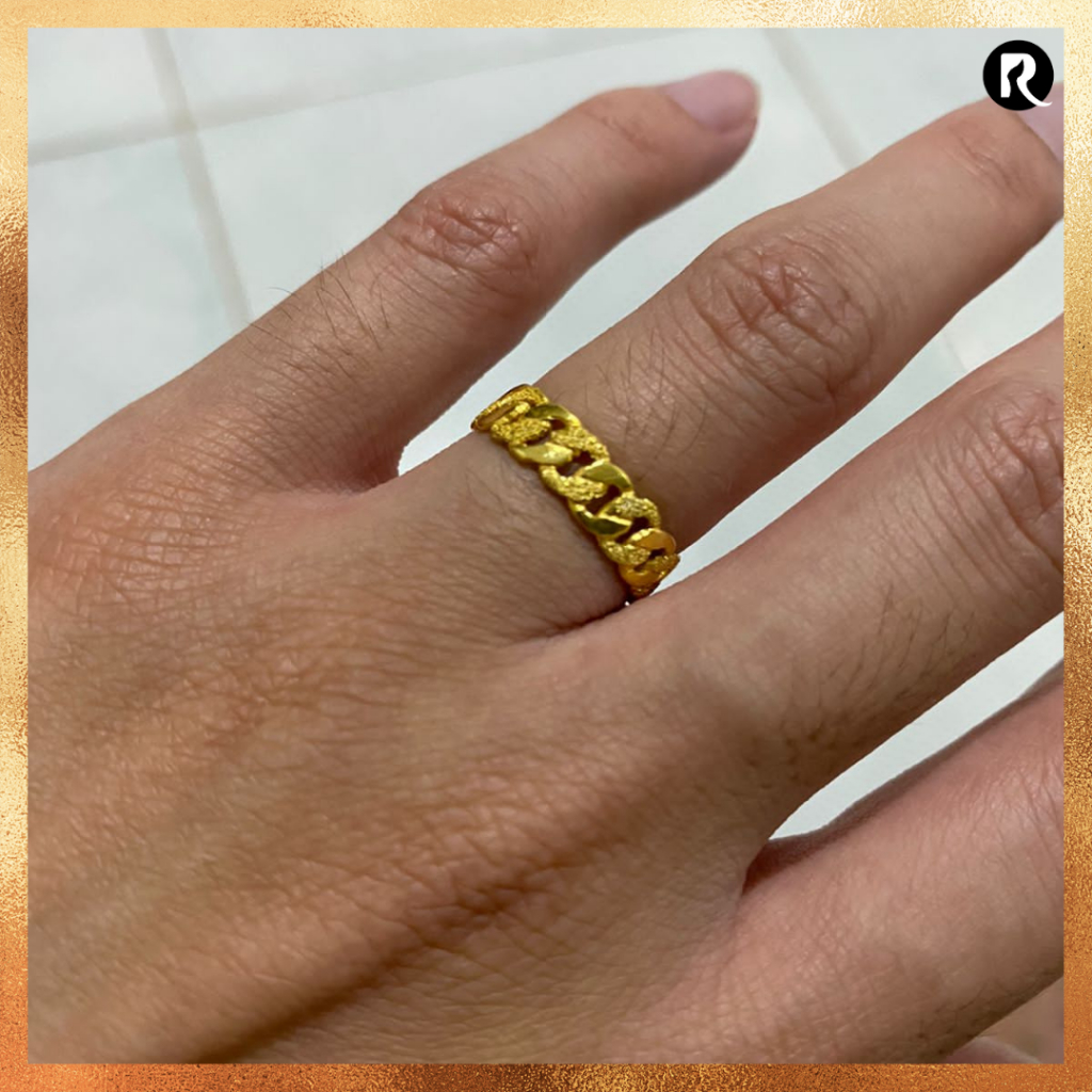 Jual Cincin Ring Emas 24 karat asli Model Rante Full Sisik naga ...
