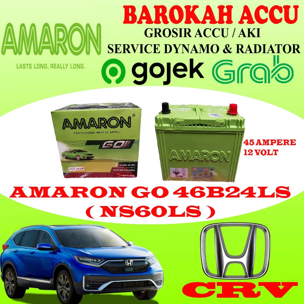 Jual AKI MOBIL HONDA CRV AMARON GO 46B24LS / NS60LS , 45 AH | Shopee