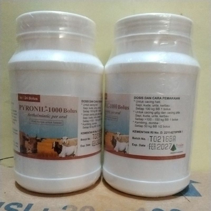 Jual pyronil 1000 ~ 1pot 24 bolus (obat cacing kambing domba) | Shopee ...
