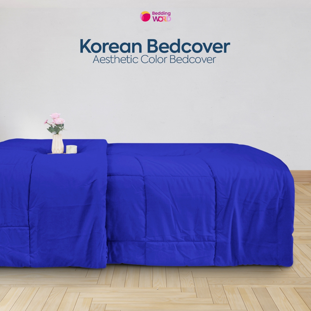 Jual Bedcover Korea Katun Polos Aesthetic Look Minimalis ala Korean