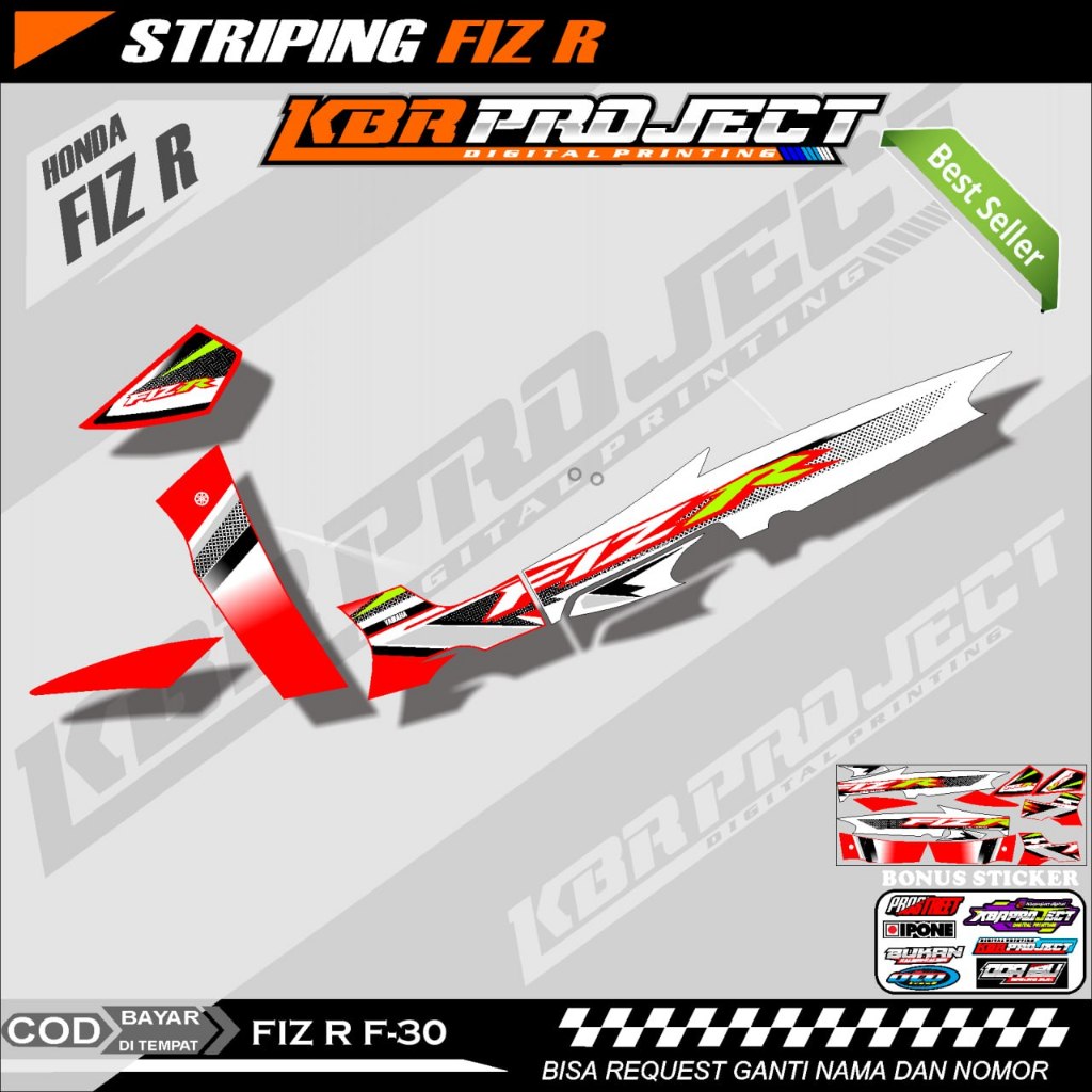 Jual FIZ R STIKER STRIPING PREMIUN MOTOR KEREN LIS VARIASI FIZ R STIKER ...