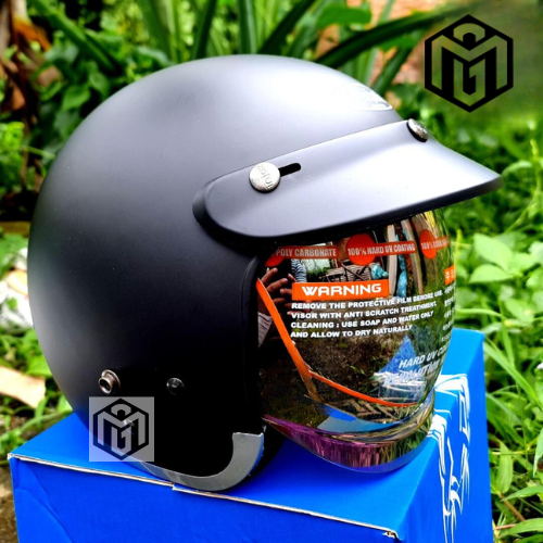 Jual HELM RETRO INJAK 06 INNER VISOR DEWASA FULL LEHER STANDAR SNI ...