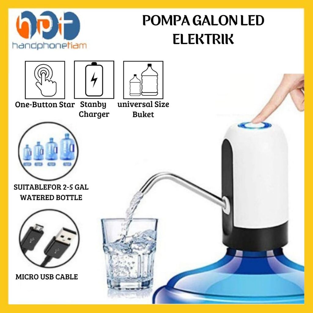 Jual Pompa Galon Elektrik Led Tombol Indikator Otomatis Pompa Galon Air Minum Shopee Indonesia