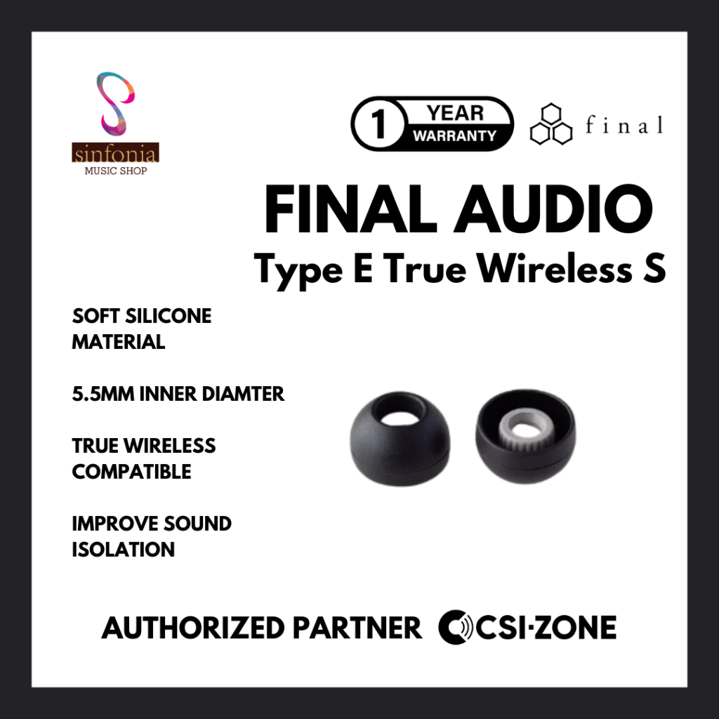 Jual Final Audio Type E True Wireless Tws Eartips Replacement Black S Shopee Indonesia