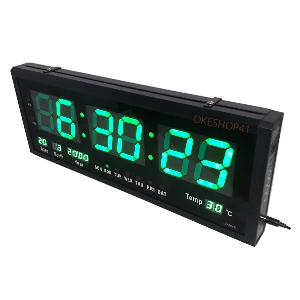 Jual Jam Dinding Digital LED Clock 4819 Hijau | Shopee Indonesia