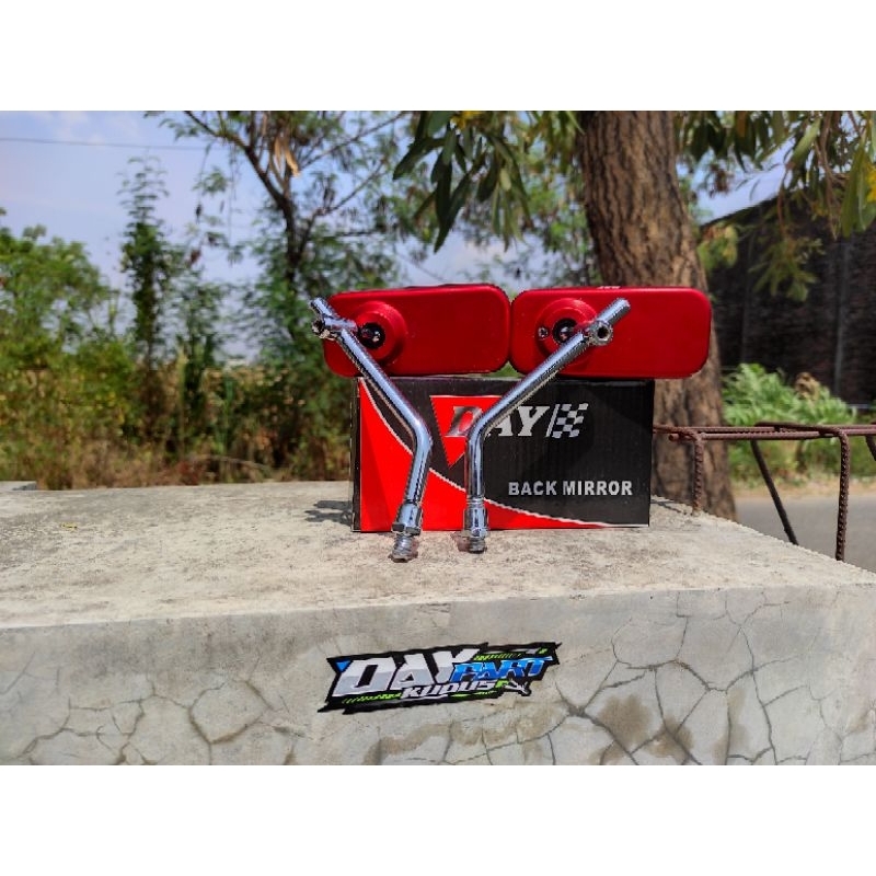 Jual SPION COVER CAT WARNA MERAH MODEL DAYTONA KOTAK KACA BIRU PNP DRAT