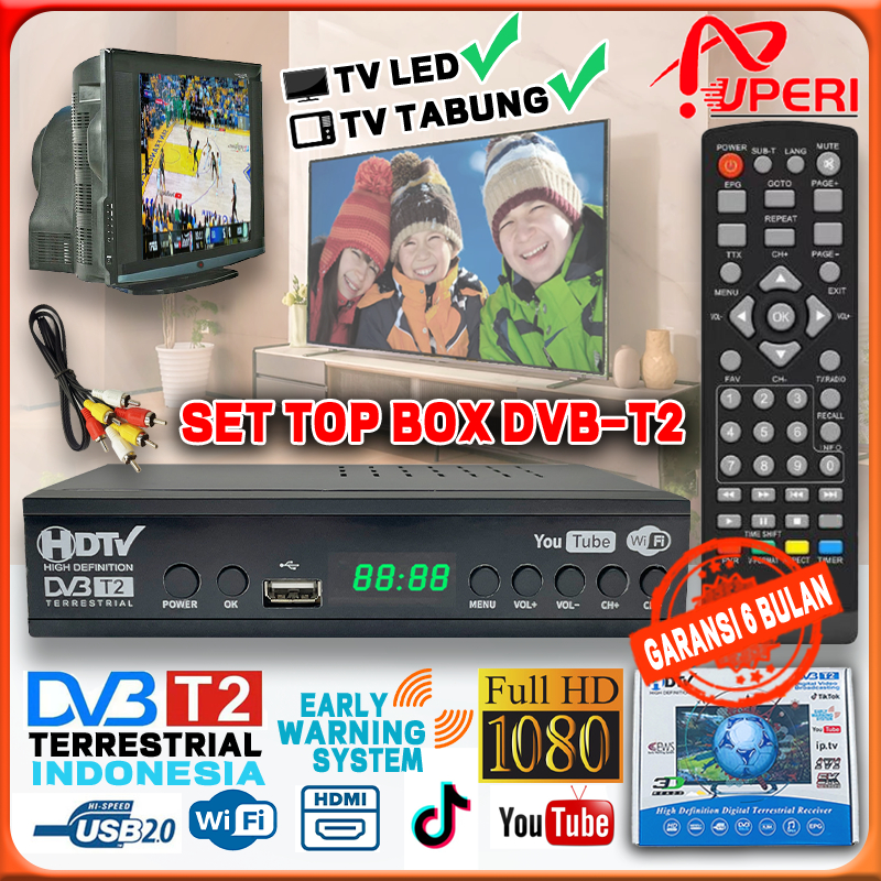 Set Top Box TV Digital Receiver Penerima Siaran Full HD/ STB Wifi Bisa Youtube STB DVB-T2