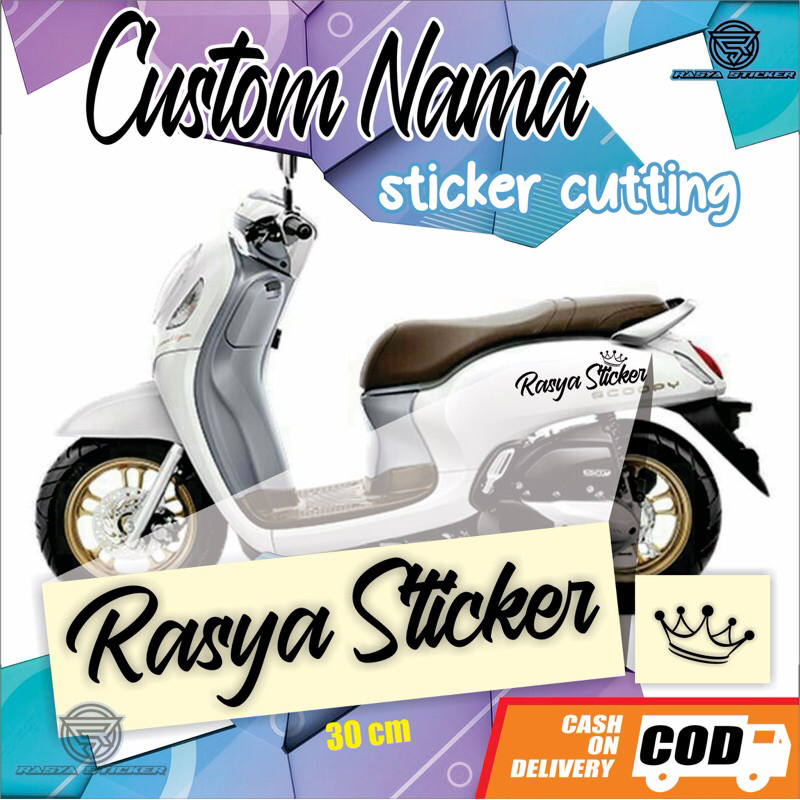 Jual Sticker Custom Nama Body Scoopy Beat Mio Vario Aerox N Max