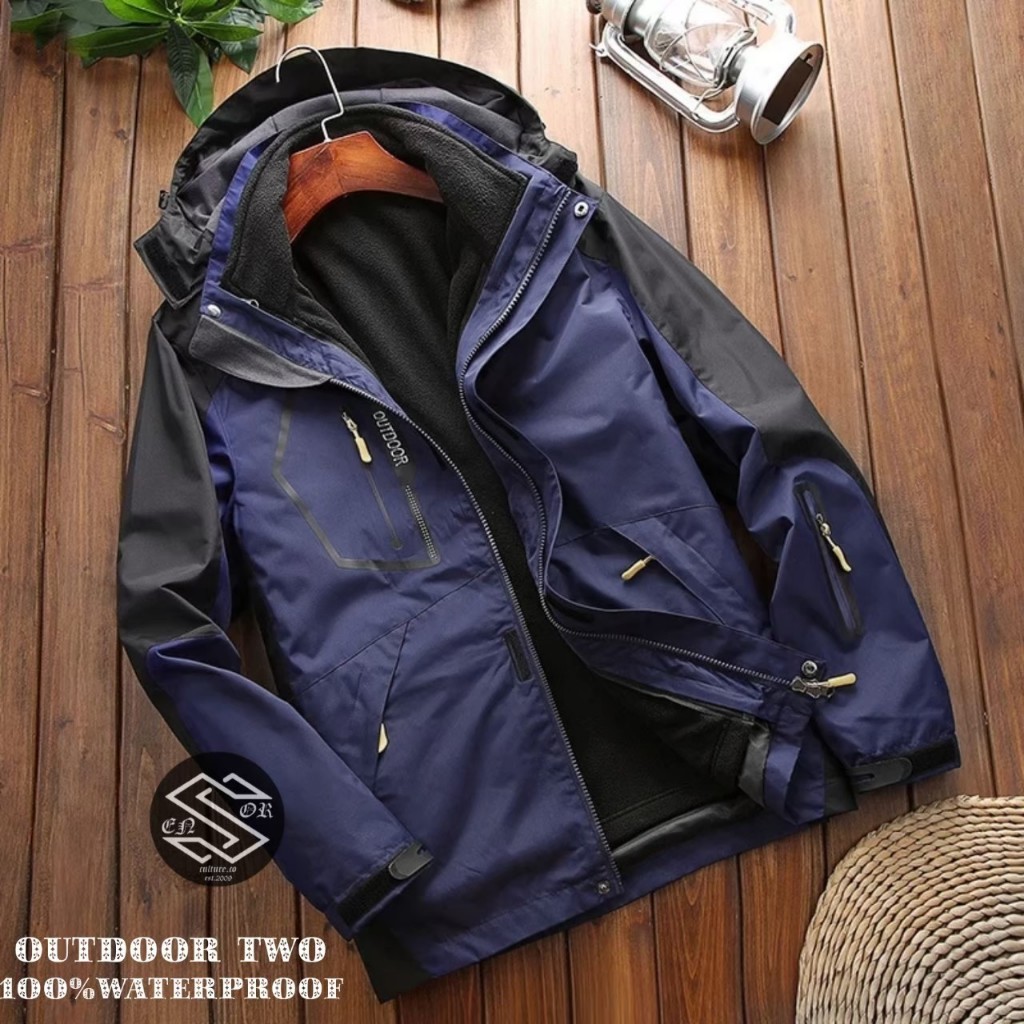 Jual SIXTEEN Jaket Parasut Pria Outdoor Two Hoodie Sensor Waterproof Anti Air Jaket Windbreaker Shopee Indonesia