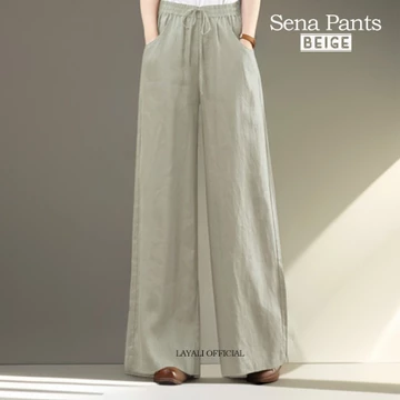 Celana Kulot Sena Polos Linen Premium By Layali