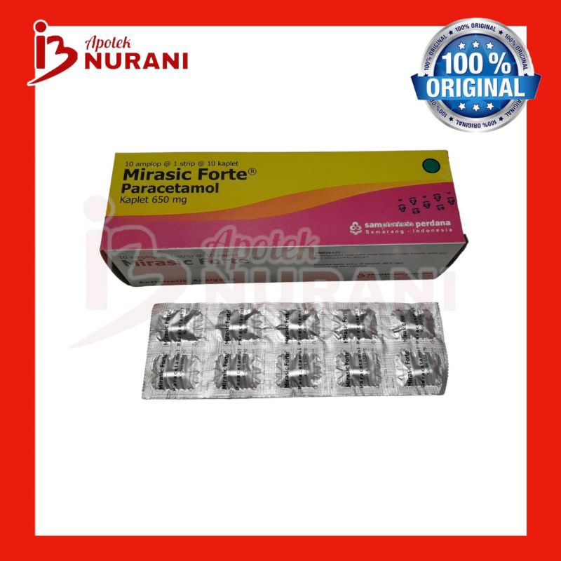 Jual MIRASIC FORTE TABLET PERBOK ISI 10 STP obat untuk demam dan nyeri ...