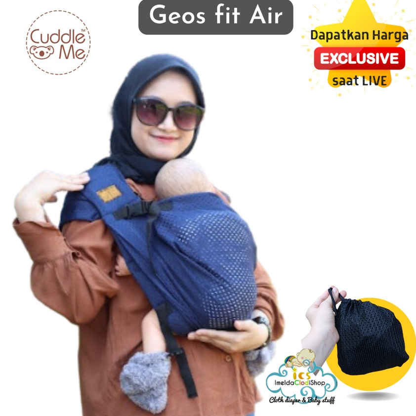 Jual Cuddle Me Geos Fit Gendongan M Shape Polyester Air Mesh Halus