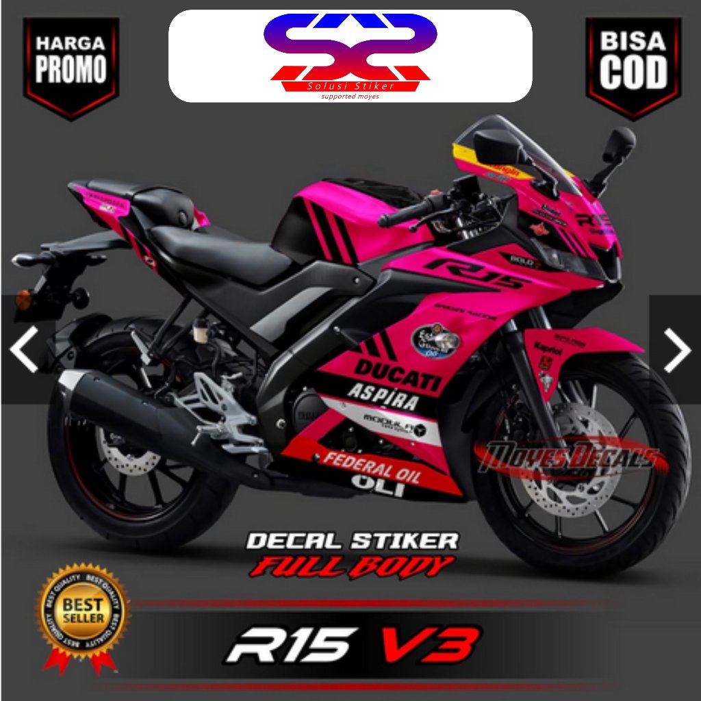 Jual Decal Stiker Variasi Motor R15 V3 Fullbody Desain Keren | Shopee ...