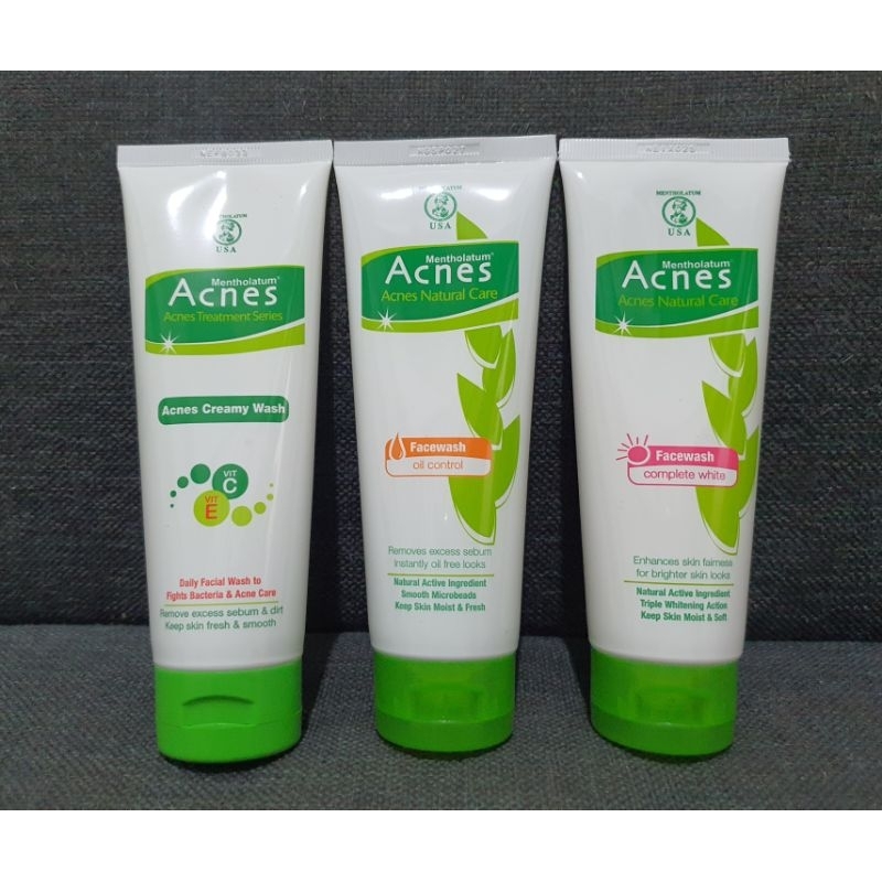 Jual Acnes face wash complete white / oil control / creamy wash 100g