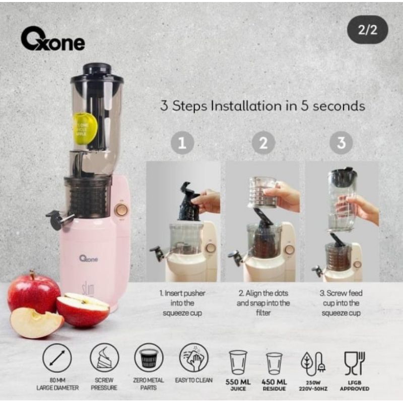 Jual New Oxone OX775 Slow Juicer Slim Deluxe Compact Shopee Indonesia