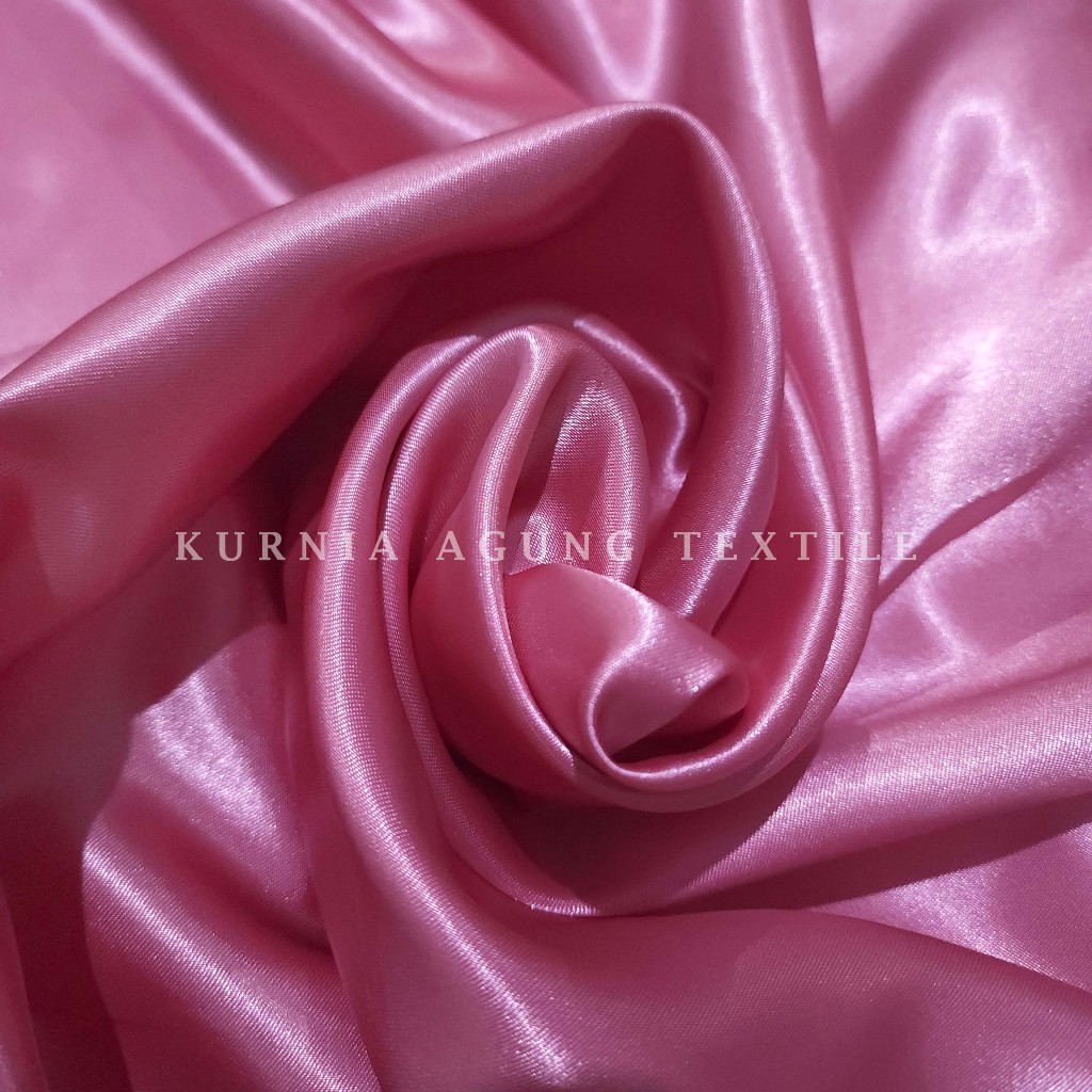 Kain Satin Velvet Organdi Organza Furing Abutai Soft Tulle warna Dusty Pink  Bahan Dress Kebaya Bridesmaid Lamaran Meteran Premium per 50cm