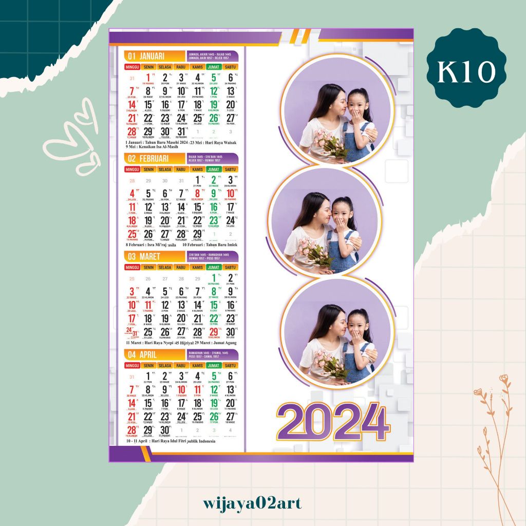 Jual Kalender Custom 2024 / Kalender Dinding 3 Lembaran | Shopee Indonesia