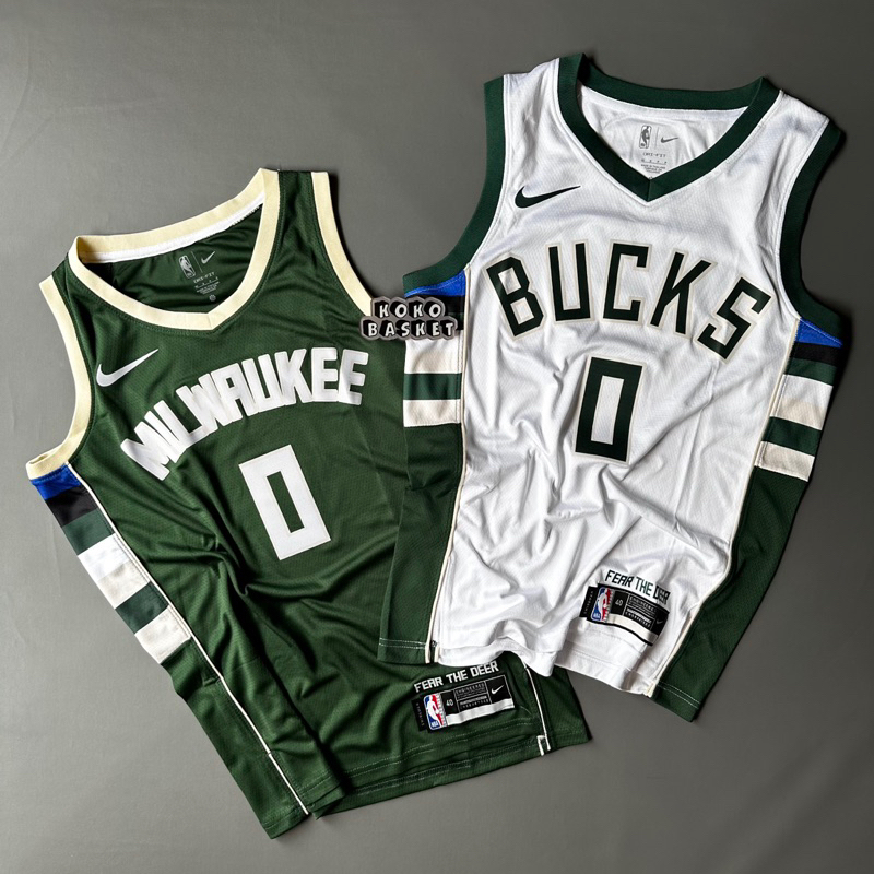 Jual Heat Press Jersey Milwaukee Bucks 0 LILLARD Baju Basket