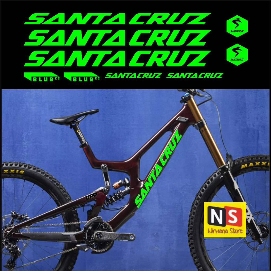 Jual Stiker Santa Cruz Blur Frame Sticker Decal Sepeda - Green ...