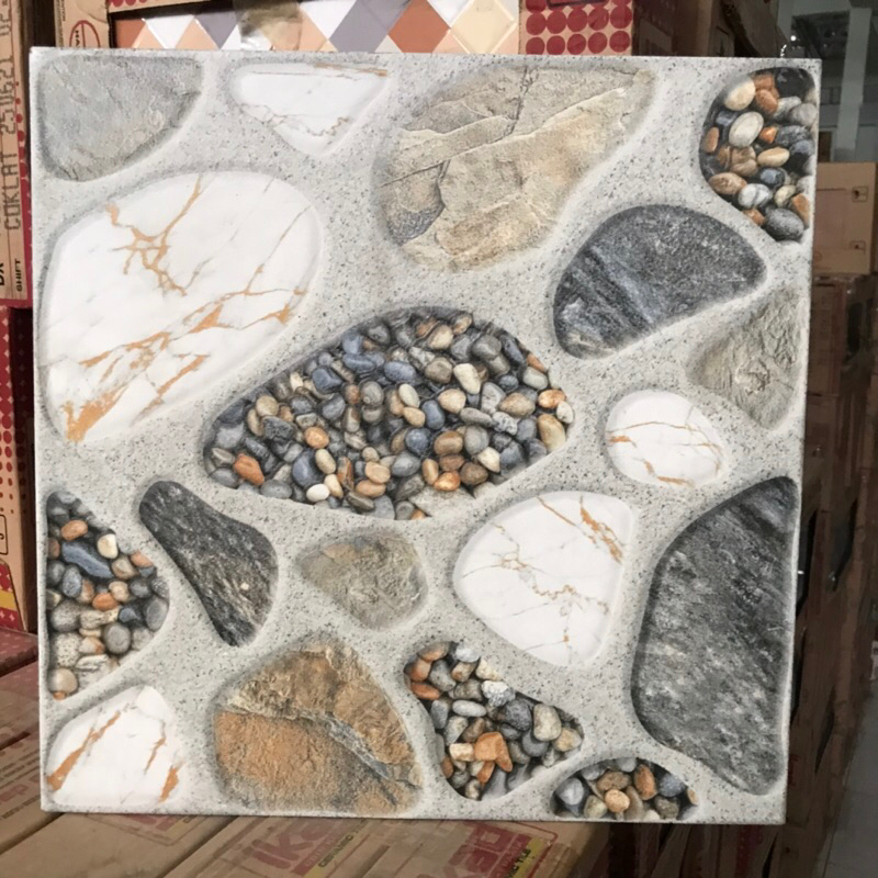 Jual keramik lantai 40x40 (motif baru)/ keramik batu taman/ keramik