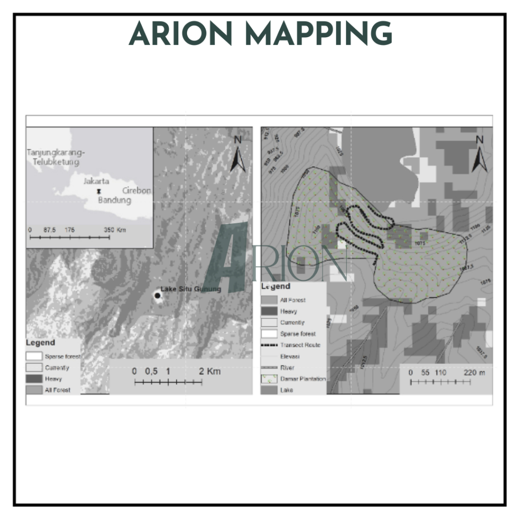 Jual Arion Mapping Jasa Pembuatan Peta Lokasi Penelitian Jalur Transek Kerapatan Hutan