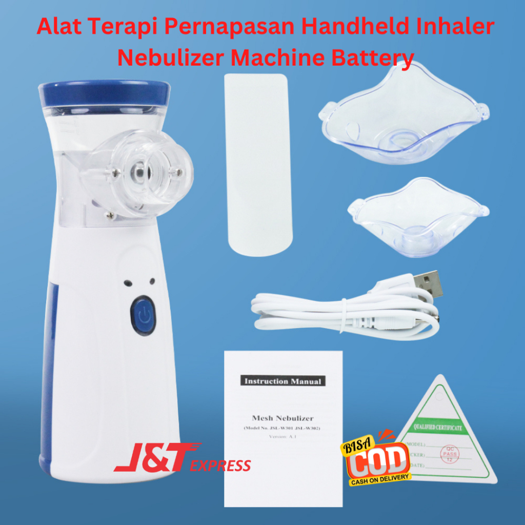 Jual Alat Terapi Pernapasan Handheld Inhaler Nebulizer Machine Battery ...