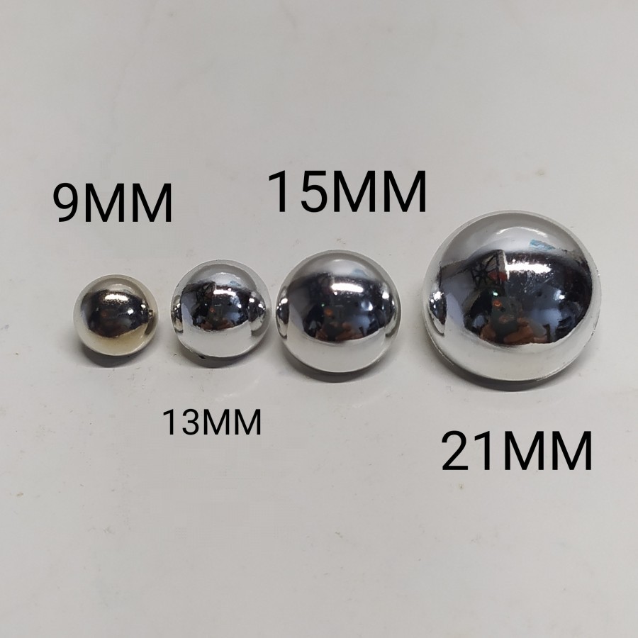 Jual Kancing Jamur Silver Model Cembung Ukuran 9mm-13mm-15mm-18MM 21mm ...