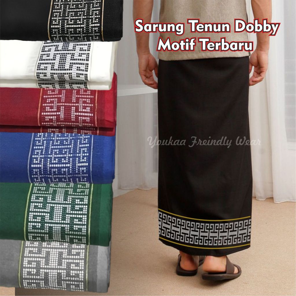 Sarung Tenun Pria dewasa Motif Dobby Terbaru / Sarung Sholat Full Series Colors