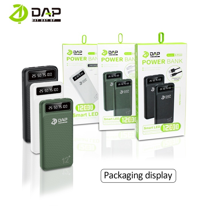 Jual PowerBank DAP 12.000mah/10.000mah 2.4A Dual Input Port Type C