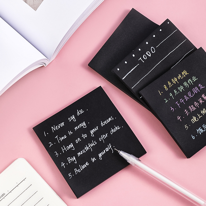 Jual Stick Note Hitam / Sticky Notes Deli Warna Hitam - ATK | Shopee ...