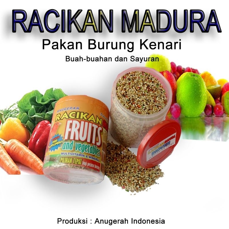 Jual Racikan Madura Pakan Burung Kenari 400 gram Fruits and Vegetables ...